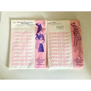 Lot of 2 Stretch & Sew Vintage Sewing Patterns Uncut #430 + #310